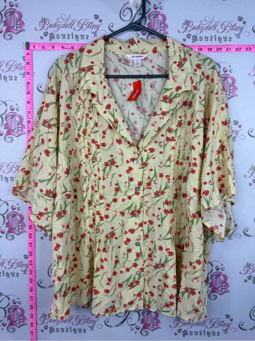 Joe Fresh button up shirt brand new with tags Yellow Floral Button Down Shirt